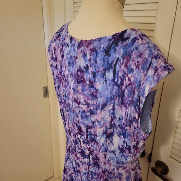 Evan Picone Purple Sleeveless Midi Fit and Flare Dress Size 14 - Picture 5 of 8